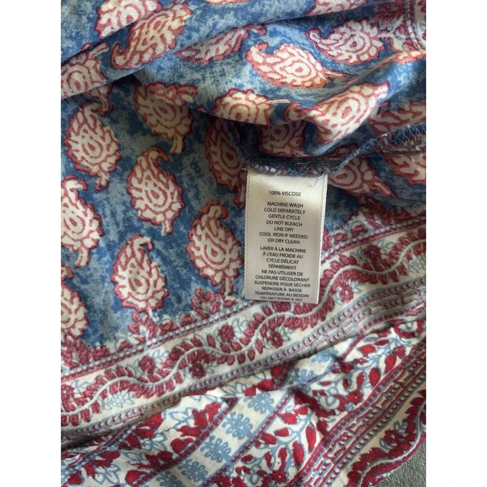 NEW Beachlunchlounge Womens Size S Paisley Boho Off Shoulder Navy Red Top NWT - Picture 10 of 10